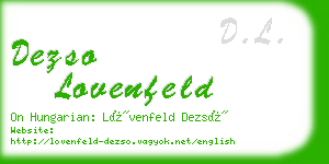 dezso lovenfeld business card